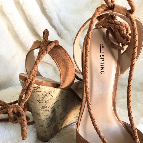 Call It Spring Cork Wedge Strappy Heels *NWOT* - Picture 5 of 6